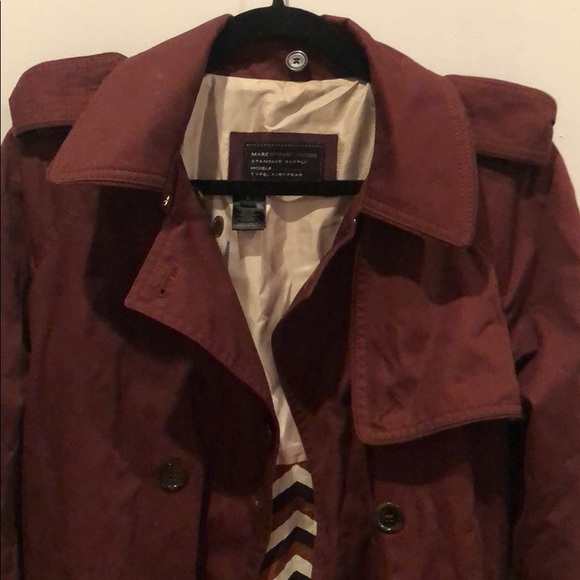 Marc by Marc Jacobs Trench Coat Faux Fur Collar - Picture 5 of 8